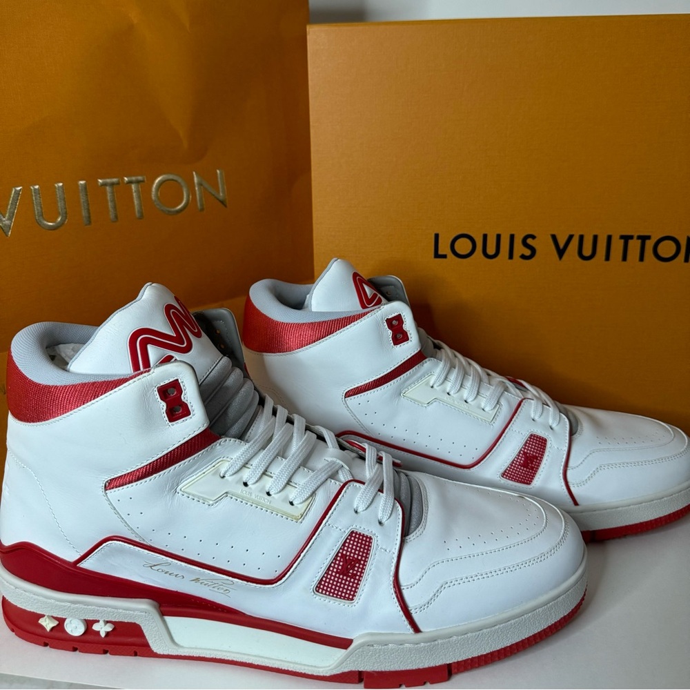 Louis Vuitton LV Mid Trainer Red/White European size 11.